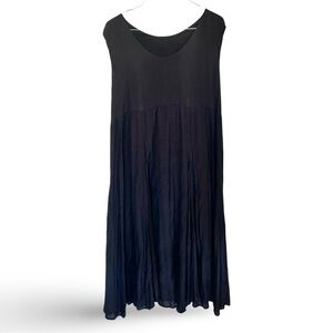 Niko and… Black Midi Dress Rayon Oversized Baby Doll Cut Classic Japanese Size L